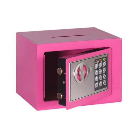 17E Home Mini Electronic Security Lock Box Wall Cabinet Safety Box with Coin-operated Function(Pink) - Safety Box by buy2fix | Online Shopping UK | buy2fix