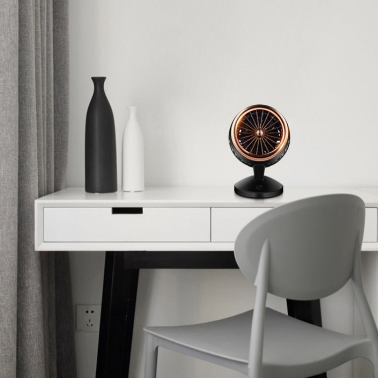 Portable Adjustable Mini USB Charging Air Convection Cycle Desktop Electric Fan Air Cooler, Support 2 Speed Control (Black) by buy2fix
