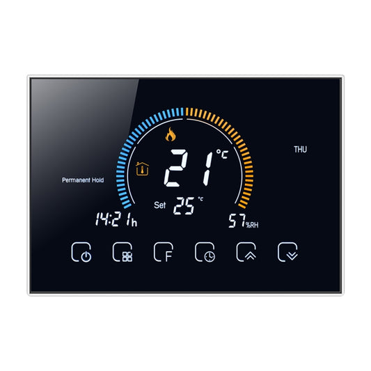 BHT-8000-GA Control Water Heating Energy-saving and Environmentally-friendly Smart Home Negative Display LCD Screen Round Room Thermostat without WiFi(Black) - Thermostat & Thermometer by buy2fix | Online Shopping UK | buy2fix