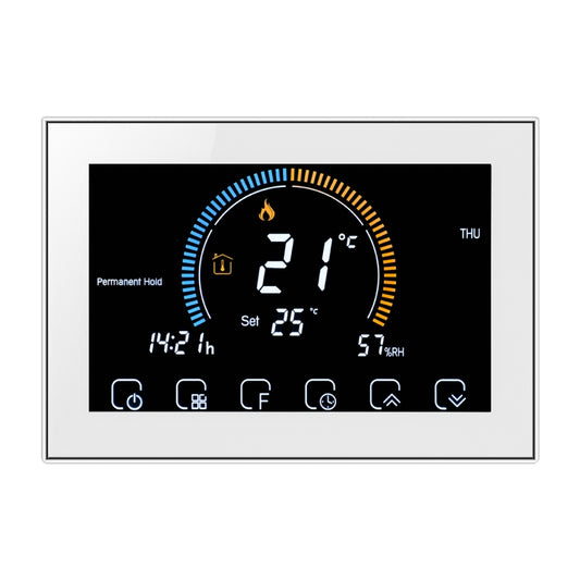 BHT-8000-GA Control Water Heating Energy-saving and Environmentally-friendly Smart Home Negative Display LCD Screen Round Room Thermostat without WiFi(White) - Thermostat & Thermometer by buy2fix | Online Shopping UK | buy2fix