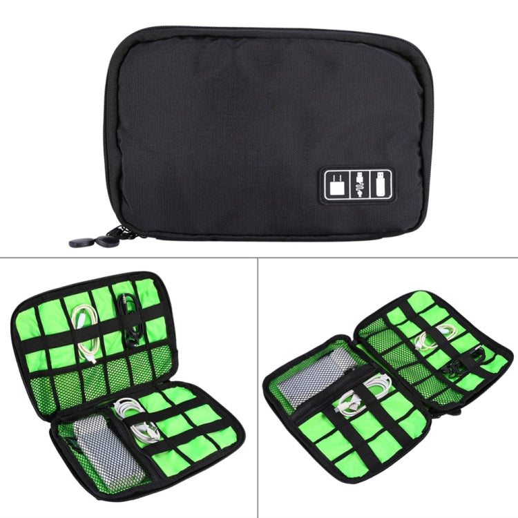 Portable Travel Organizer Storage Collection Bag Case Pouch Digital Gadget Electronic Accessories, Size: 25.7*18.5*1.2cm(Black) - Storage Bags by buy2fix | Online Shopping UK | buy2fix