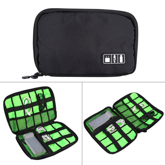 Portable Travel Organizer Storage Collection Bag Case Pouch Digital Gadget Electronic Accessories, Size: 25.7*18.5*1.2cm(Black) - Storage Bags by buy2fix | Online Shopping UK | buy2fix