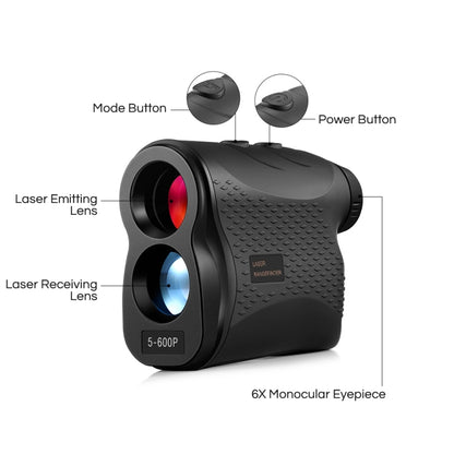 5-600P Handheld Golf Laser Distance Measuring Instrument Telescope Range Finder Distance Measurer, 600m - Binoculars by buy2fix | Online Shopping UK | buy2fix