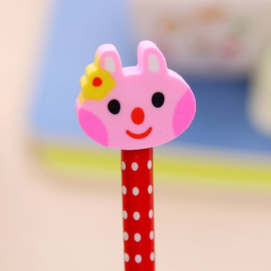 10pcs Creative Stationery Cartoon Animals Series Wooden HB Pencil with Eraser Children Pencils For Kids School Office Supply, Random Color Delivery - Pencils by buy2fix | Online Shopping UK | buy2fix