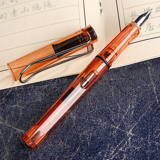 3 PCS School Office Extra Fine Titanium Alloy Nib Transparent Piston Fountain Pen(Black), Random Delivery(0.5mm/0.38mm Nib) - Fountain Pens by buy2fix | Online Shopping UK | buy2fix