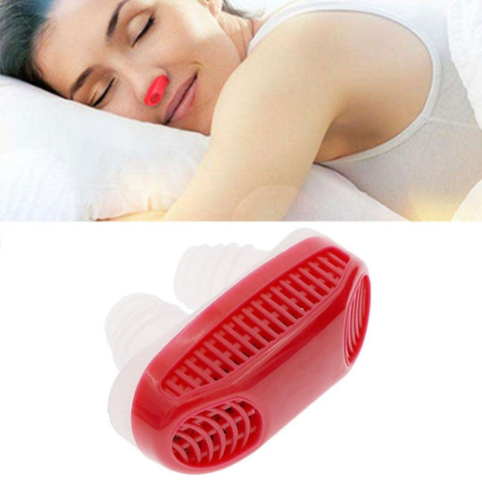 Purificateur d'air anti-ronflement 2 en 1 en silicone ABS (rouge)