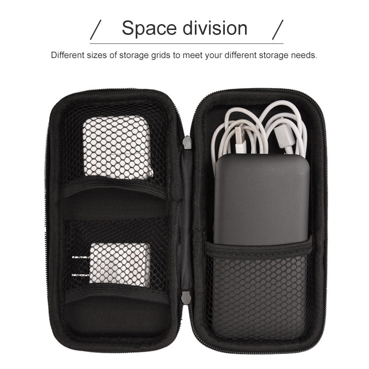Multi-function Travel Mobile Power Earphone Electronic Product Storage Box Protective Bag (Black) - Storage Bags by buy2fix | Online Shopping UK | buy2fix