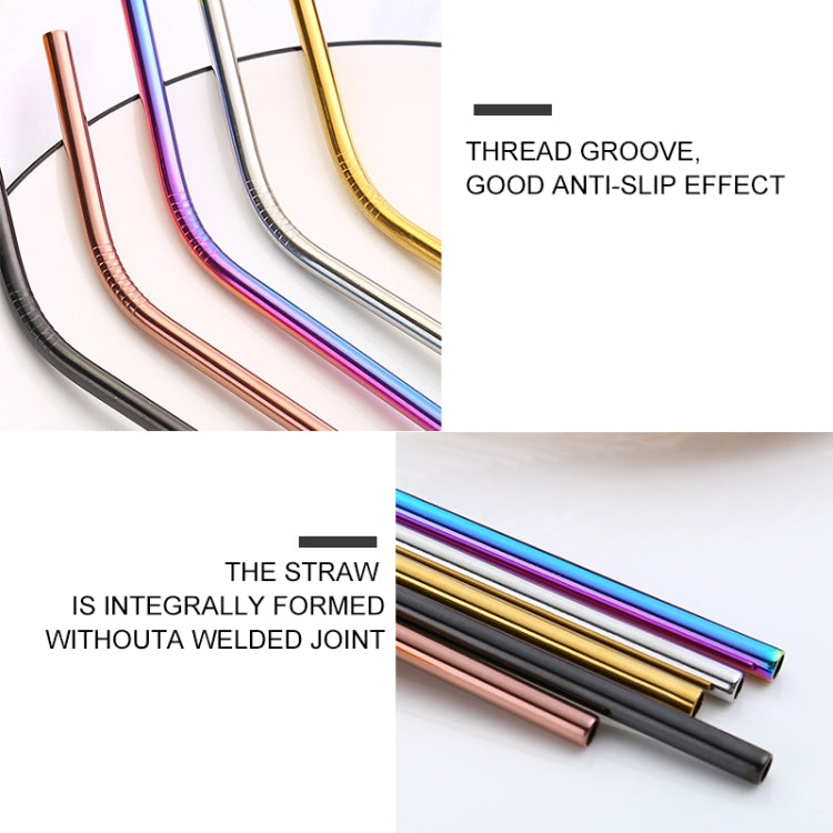 4pcs Reusable Stainless Steel Drinking Straw + Cleaner Brush Set Kit,  215*6mm(Colour) - Drinking Tools by buy2fix | Online Shopping UK | buy2fix