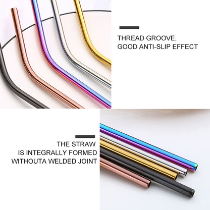 4pcs Reusable Stainless Steel Drinking Straw + Cleaner Brush Set Kit,  215*6mm(Colour) - Drinking Tools by buy2fix | Online Shopping UK | buy2fix