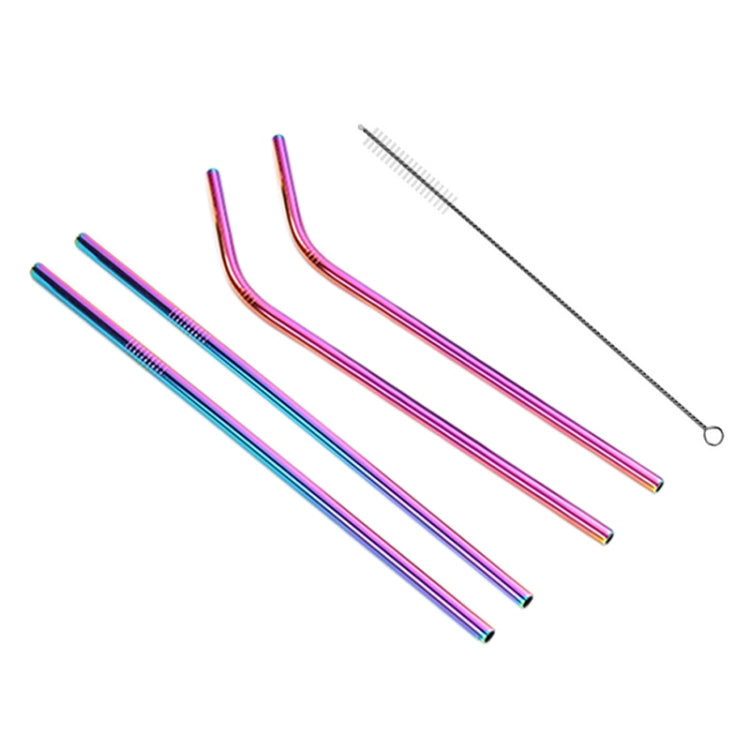 4pcs Reusable Stainless Steel Drinking Straw + Cleaner Brush Set Kit,  215*6mm(Colour) - Drinking Tools by buy2fix | Online Shopping UK | buy2fix