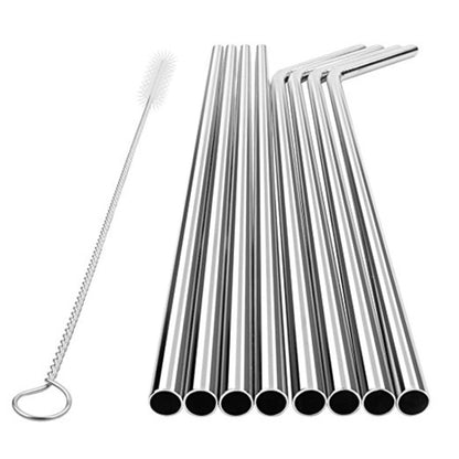 4pcs Reusable Stainless Steel Drinking Straw + Cleaner Brush Set Kit,  215*6mm(Colour) - Drinking Tools by buy2fix | Online Shopping UK | buy2fix
