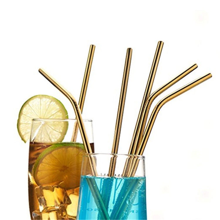 4pcs Reusable Stainless Steel Drinking Straw + Cleaner Brush Set Kit,  215*6mm(Colour) - Drinking Tools by buy2fix | Online Shopping UK | buy2fix