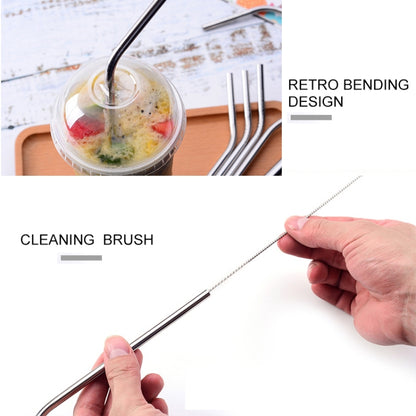 4pcs Reusable Stainless Steel Drinking Straw + Cleaner Brush Set Kit,  215*6mm(Colour) - Drinking Tools by buy2fix | Online Shopping UK | buy2fix