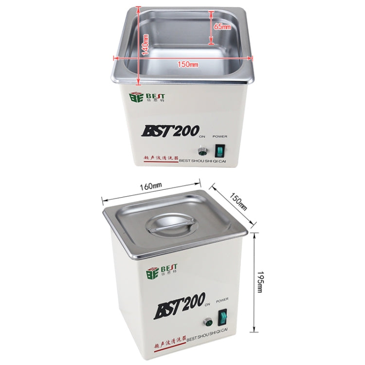 BEST-200 1.5L Stainless Steel Ultrasonic Cleaner (Voltage 220V) - Ultrasonic Cleaner by BEST | Online Shopping UK | buy2fix