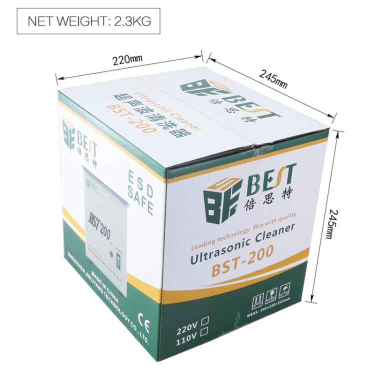 BEST-200 1.5L Stainless Steel Ultrasonic Cleaner (Voltage 220V) - Ultrasonic Cleaner by BEST | Online Shopping UK | buy2fix