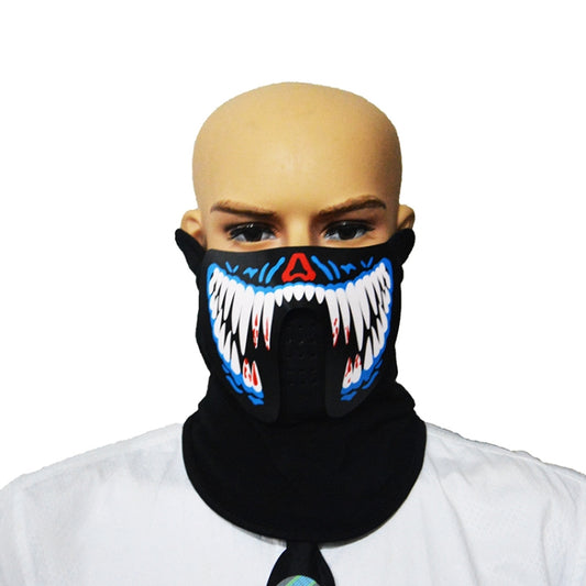 FG-MA-02 Halloween Mask Voice Control LED Cold Light Terror Cosplay Mask - Halloween Masks by buy2fix | Online Shopping UK | buy2fix