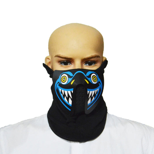FG-MA-027 Halloween Mask Voice Control LED Cold Light Terror Cosplay Mask - Halloween Masks by buy2fix | Online Shopping UK | buy2fix
