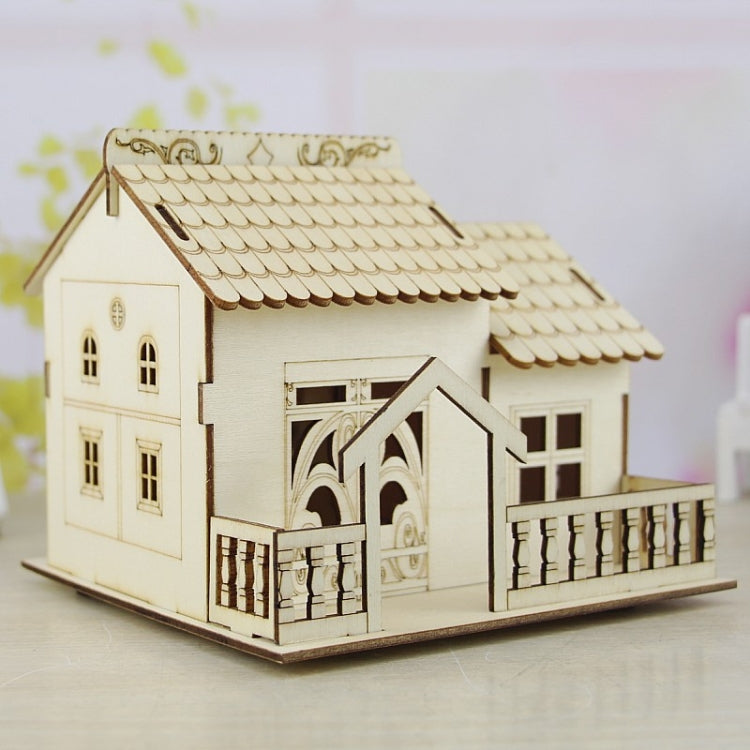 Creative Wooden Night Light Villa Money Coin Storage Box, Random Pattern Delivery - Piggy Banks by buy2fix | Online Shopping UK | buy2fix