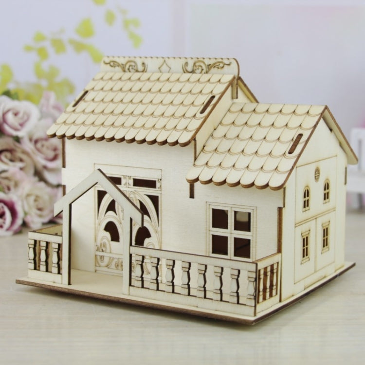 Creative Wooden Night Light Villa Money Coin Storage Box, Random Pattern Delivery - Piggy Banks by buy2fix | Online Shopping UK | buy2fix