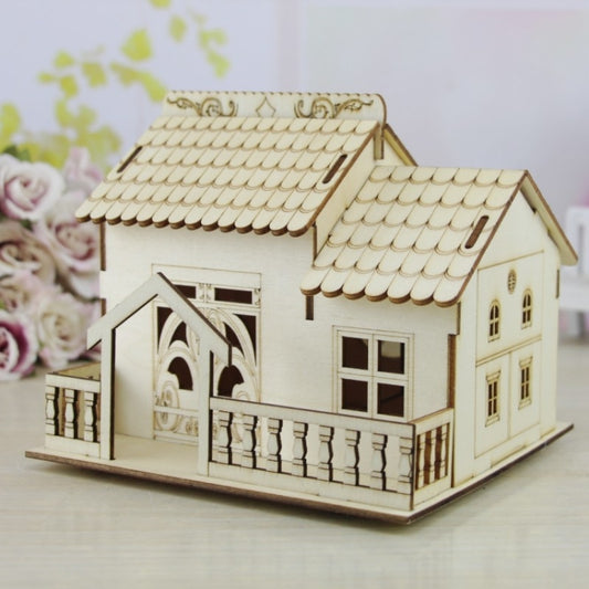 Creative Wooden Night Light Villa Money Coin Storage Box, Random Pattern Delivery - Piggy Banks by buy2fix | Online Shopping UK | buy2fix