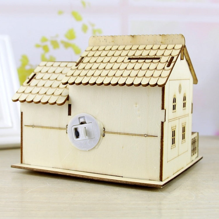 Creative Wooden Night Light Villa Money Coin Storage Box, Random Pattern Delivery - Piggy Banks by buy2fix | Online Shopping UK | buy2fix