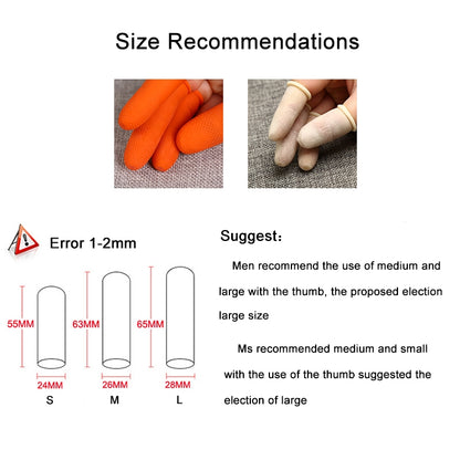 100pcs / Pack Antistatic Antislip Durable Fingertips Latex Protective Gloves, Size: L, 2.8*6.5cm(Orange) - Glove by buy2fix | Online Shopping UK | buy2fix