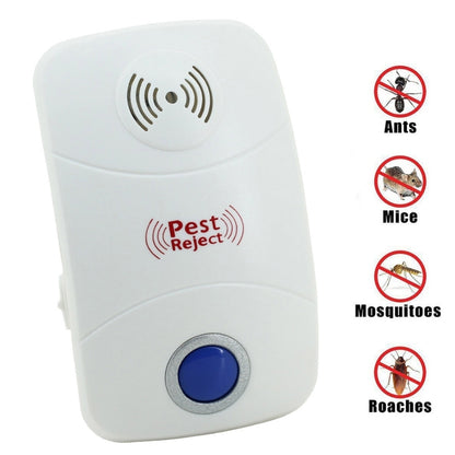 Electronic Ultrasonic Mosquito Rat Pest Control Repeller with LED Light, UK Plug, AC90V-250V(White) - Repellents by buy2fix | Online Shopping UK | buy2fix