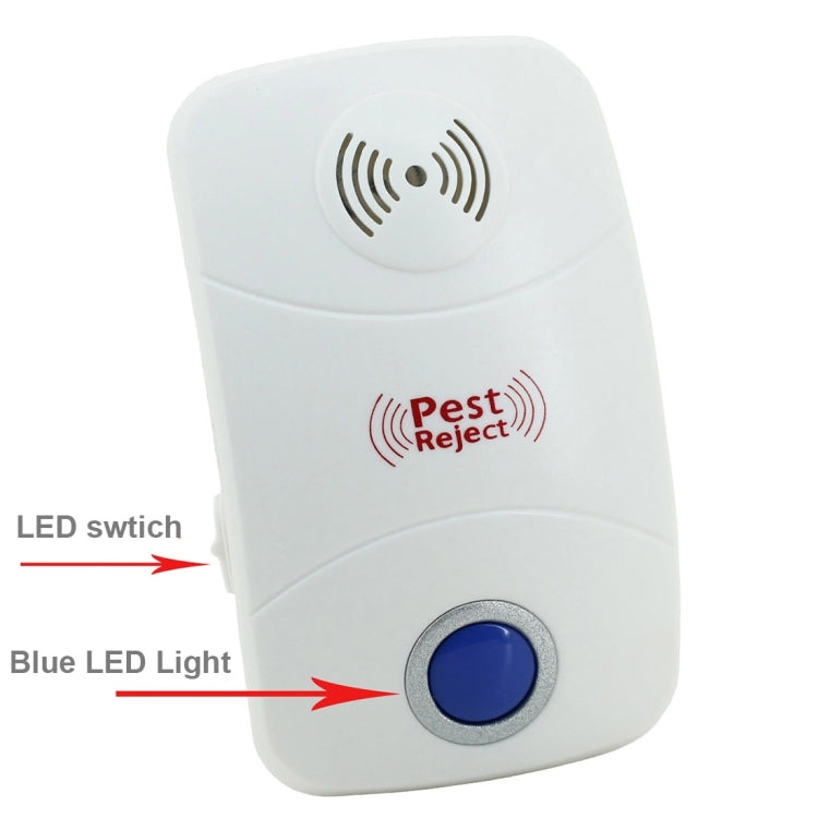 Electronic Ultrasonic Mosquito Rat Pest Control Repeller with LED Light, UK Plug, AC90V-250V(White) - Repellents by buy2fix | Online Shopping UK | buy2fix