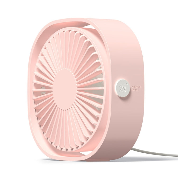 360 Degree Rotation Wind 3 Speeds Mini USB Desktop Fan (Pink) by buy2fix