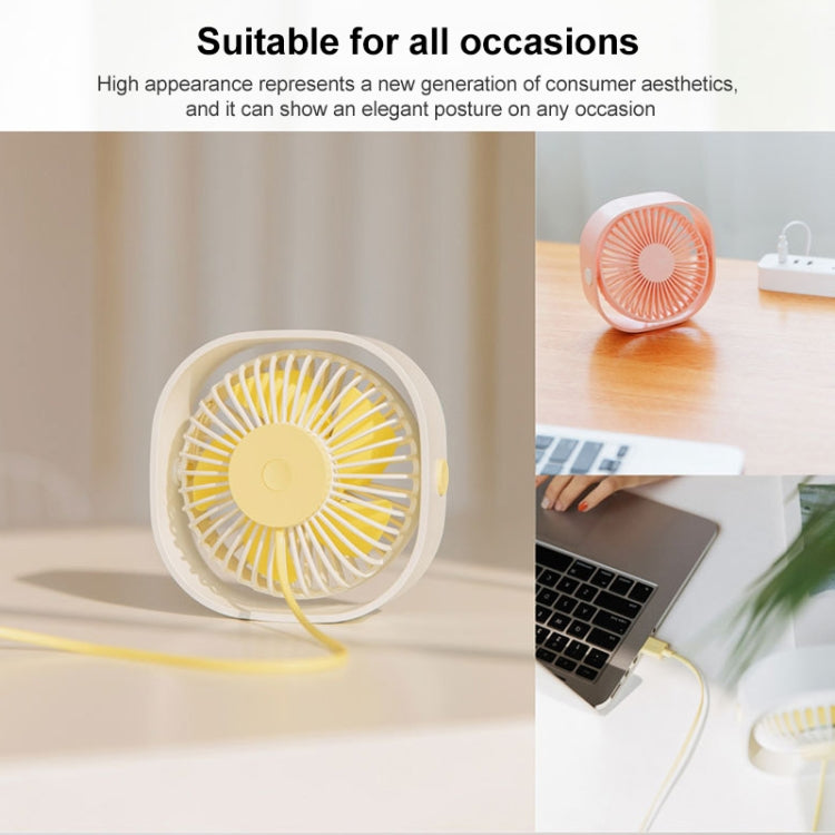 360 Degree Rotation Wind 3 Speeds Mini USB Desktop Fan (Pink) by buy2fix