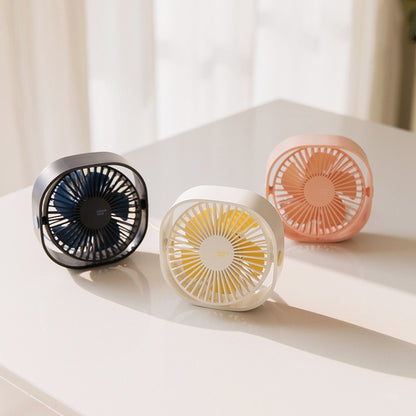 360 Degree Rotation Wind 3 Speeds Mini USB Desktop Fan (Pink) by buy2fix
