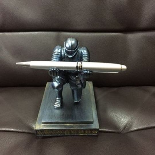 Porte-stylo de rangement créatif en forme de chevalier exécutif, pour la maison, le bureau et le bureau (bleu)