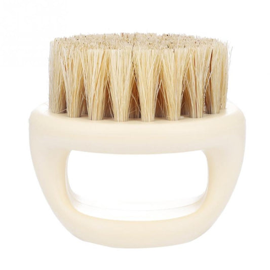 Men Ring Design Portable Boar Brush White ABS Haircut Cleaning Shaving Brush(White) - Hair Trimmer by buy2fix | Online Shopping UK | buy2fix