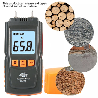 BENETECH GM605 Digital Wood Moisture Meter Humidity Tester Timber Damp Detector - PH & Moisture Meter by BENETECH | Online Shopping UK | buy2fix