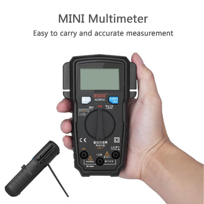 BSIDE ADMS6 High-precision Fully Automatic Small Digital Intelligent Multimeter with HD Digital Display & Shockproof Cover, Support Function Range Switch & Double-sided Pen Holder (Black) - Digital Multimeter by buy2fix | Online Shopping UK | buy2fix