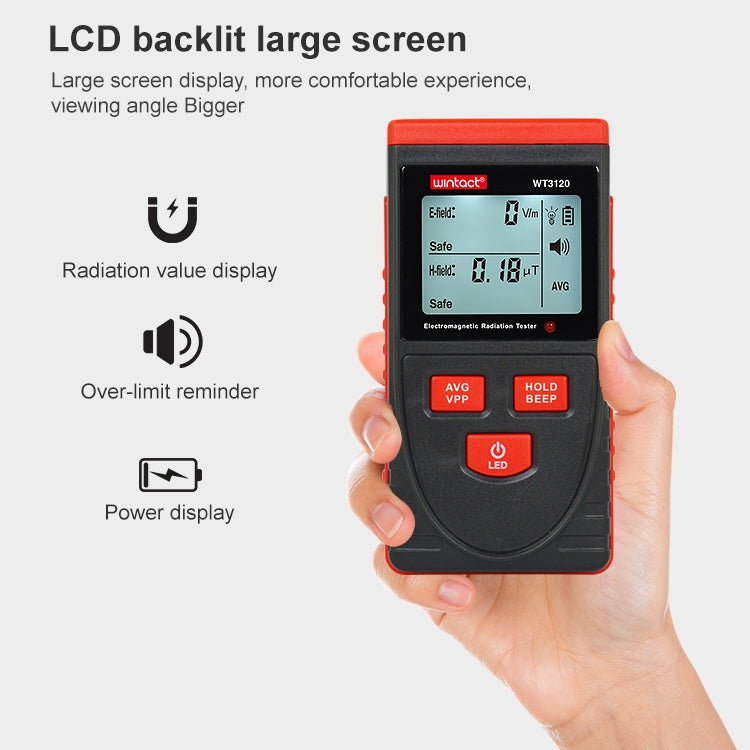Wintact WT3120 Inductive Wood Moisture Meter Electromagnetic Radiation Tester - PH & Moisture Meter by Wintact | Online Shopping UK | buy2fix