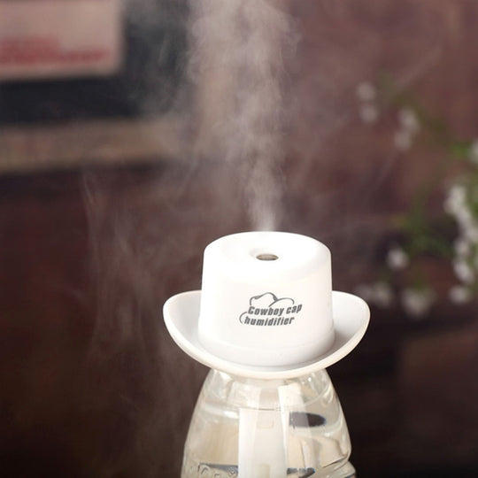 DC 5V USB Cowboy Cap Mini Humidifier Aromatherapy Air Purifier Humidifier for Office / Home Room / Car / Travel(White)