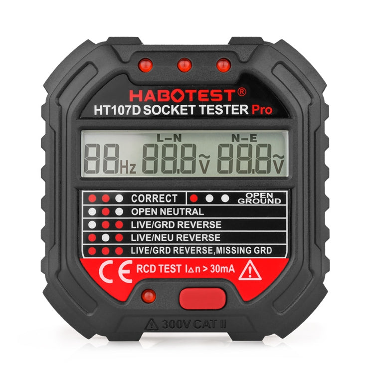 HABOTEST HT107D Multifunctional Digital Display Socket Tester (UK Plug) by HABOTEST