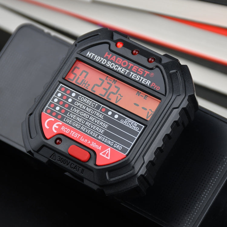 HABOTEST HT107D Multifunctional Digital Display Socket Tester (UK Plug) by HABOTEST