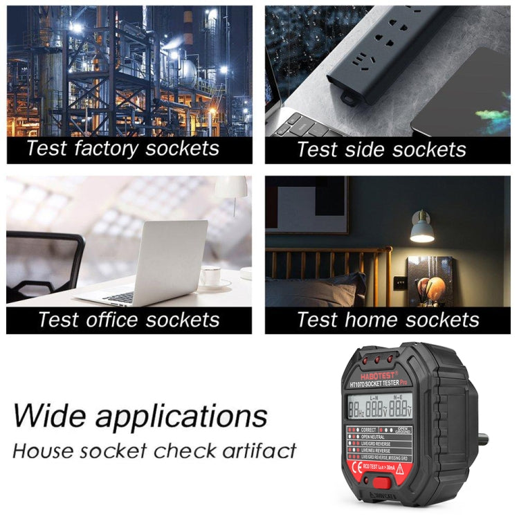 HABOTEST HT107D Multifunctional Digital Display Socket Tester (UK Plug) by HABOTEST
