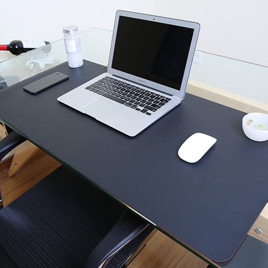 Tapis de souris en cuir PU d'affaires multifonction, tapis de clavier, tapis de table, tapis de bureau d'ordinateur, taille: 60 x 30 cm (noir)
