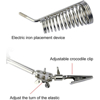 90mm Diameter 5X Multifunction Spring Iron Stand with Magnifying Glass by buy2fix