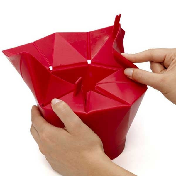2 PCS Creative Foldable Silicone Microwave Popcorn Maker(Red) - Popcorn Machiner by buy2fix | Online Shopping UK | buy2fix