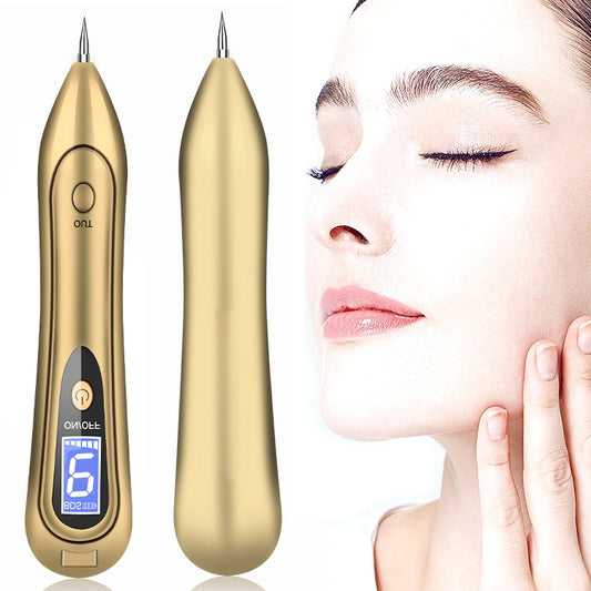 SONGSUN X2 Professional Portable Skin Spot Tattoo Freckle Removal Machine Mole Dot Removing Laser Plasma Beauty Care Pen with LCD Display Screen & 9 Gears Adjustment(Gold) - Beauty Instrument by buy2fix | Online Shopping UK | buy2fix