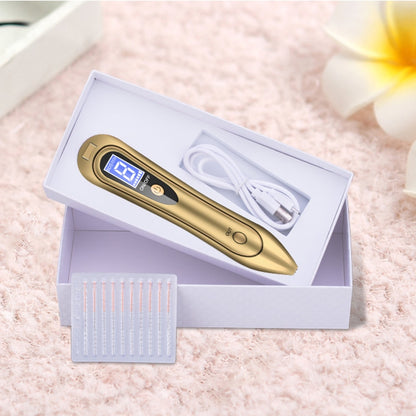 SONGSUN X2 Professional Portable Skin Spot Tattoo Freckle Removal Machine Mole Dot Removing Laser Plasma Beauty Care Pen with LCD Display Screen & 9 Gears Adjustment(Gold) - Beauty Instrument by buy2fix | Online Shopping UK | buy2fix