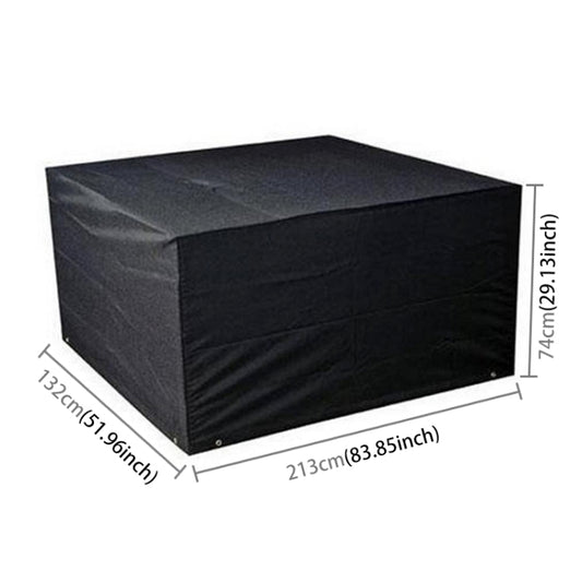 Anti-UV Waterproof Dust-proof 210D Oxford Cloth Folding Table Chairs Protective Cover Outdoor Furniture Set Cover, Size: 213*132*74cm(Black) - Dust Covers by buy2fix | Online Shopping UK | buy2fix