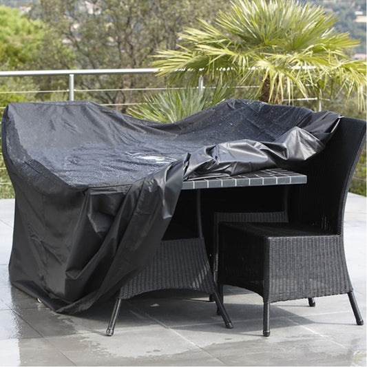 Anti-UV Waterproof Dust-proof 210D Oxford Cloth Folding Table Chairs Protective Cover Outdoor Furniture Set Cover, Size: 242*162*100cm(Black) - Dust Covers by buy2fix | Online Shopping UK | buy2fix
