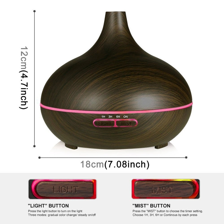 W350 14W 300ML Wood Grain Aromatherapy Air Purifier Humidifier with LED Light for Office / Home Room(Coffee) - Air Purifiers & Accessories by buy2fix | Online Shopping UK | buy2fix