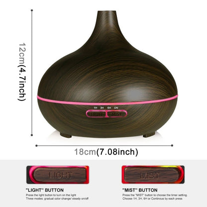 W350 14W 300ML Wood Grain Aromatherapy Air Purifier Humidifier with LED Light for Office / Home Room(Coffee) - Air Purifiers & Accessories by buy2fix | Online Shopping UK | buy2fix