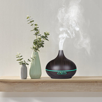 W350 14W 300ML Wood Grain Aromatherapy Air Purifier Humidifier with LED Light for Office / Home Room(Coffee) - Air Purifiers & Accessories by buy2fix | Online Shopping UK | buy2fix